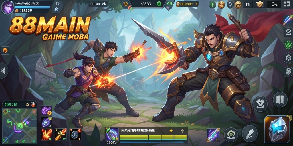 Screenshot gameplay MOBA yang mendebarkan dari 88MAIN.