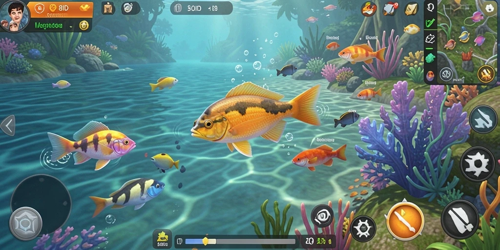 Screenshot gameplay 8ID menunjukkan aksi memancing yang seru dan realistis.