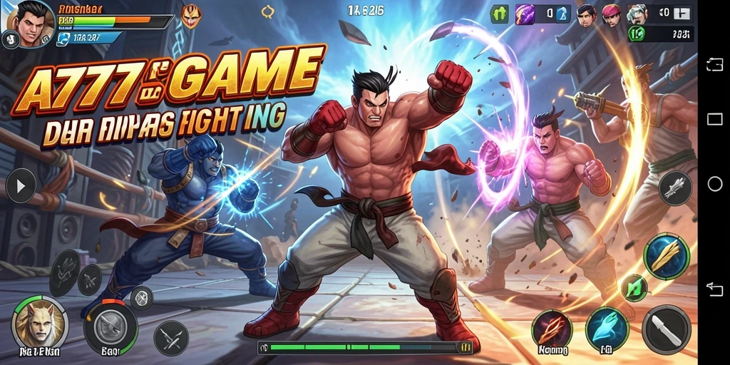 Tangkapan layar A777GAME menampilkan aksi pertarungan yang intens antara karakter.