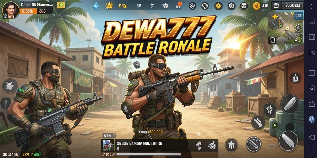 Tampilan dinamis gameplay seru dalam DEWA777 Battle Royale.