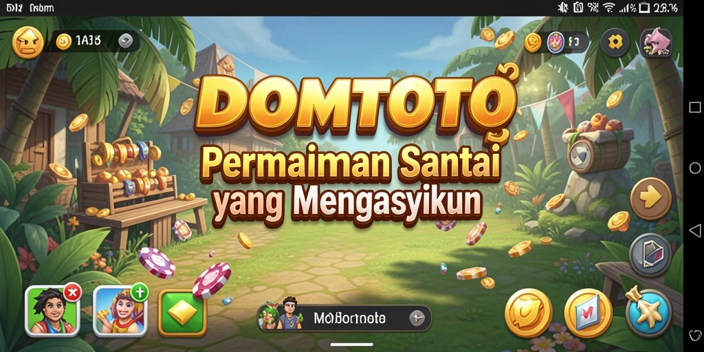 Tampilan gameplay menarik dari DOMTOTO yang menyenangkan dan penuh warna.