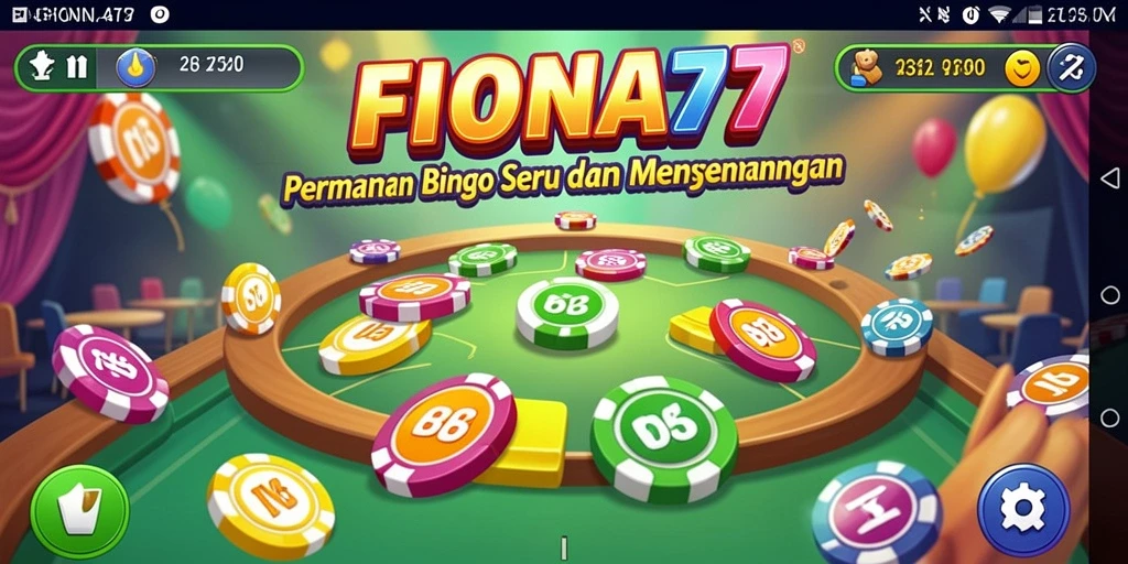Tampilan utama gameplay Bingo di FIONA77 yang penuh warna.