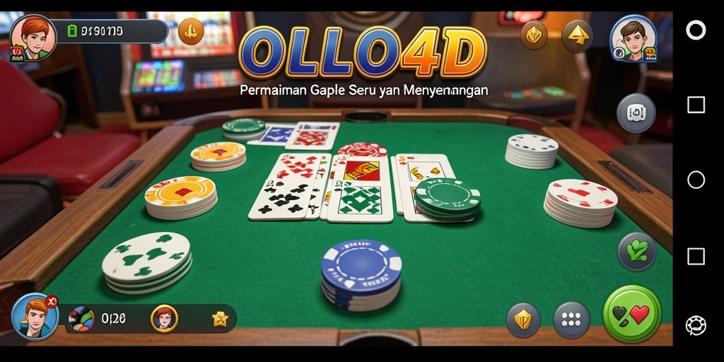 Screenshot gameplay gaple di OLLO4D, tunjukkan keseruan permainan.