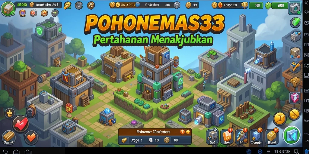 Tangkapan layar POHONEMAS33 menampilkan aksi pertahanan yang mendebarkan di battlefield.