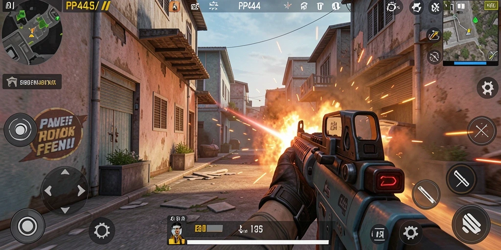 Tampilan gameplay PP444 yang intens dan mendebarkan.