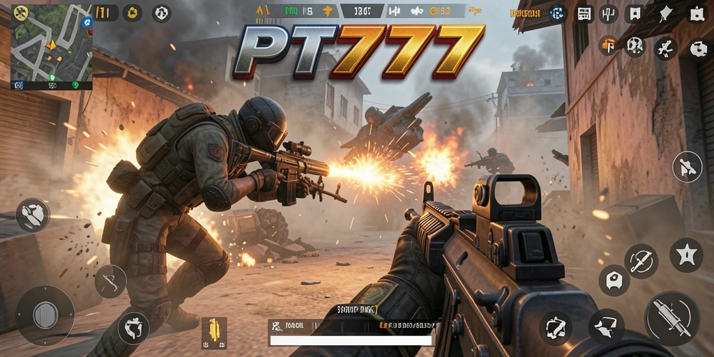 Gameplay seru dan intens di PT777 yang menampilkan aksi FPS.