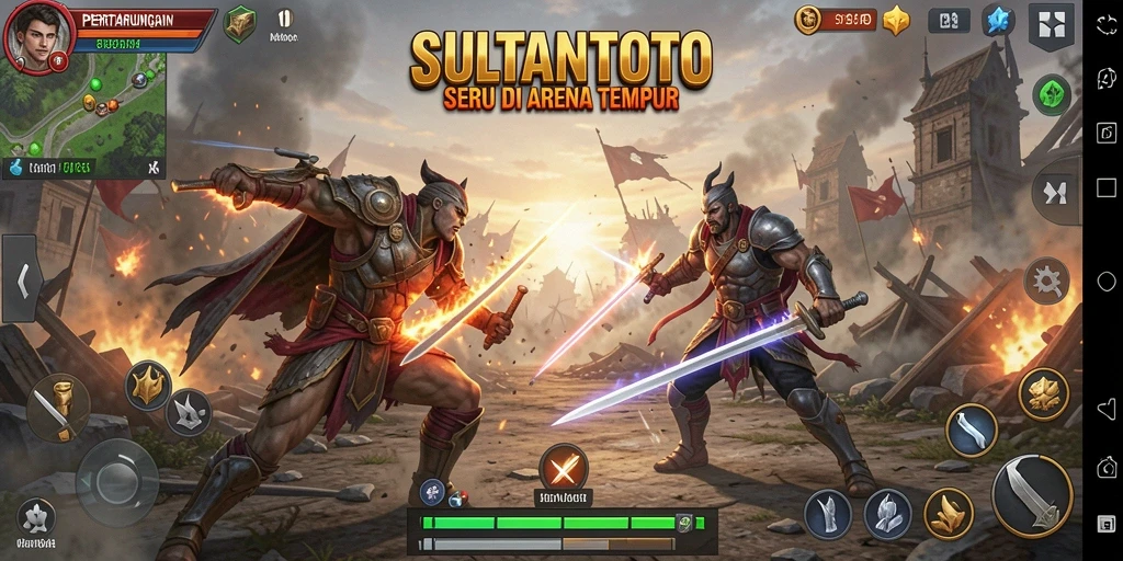 Gameplay SULTANTOTO dengan pertarungan yang menegangkan dan seru.