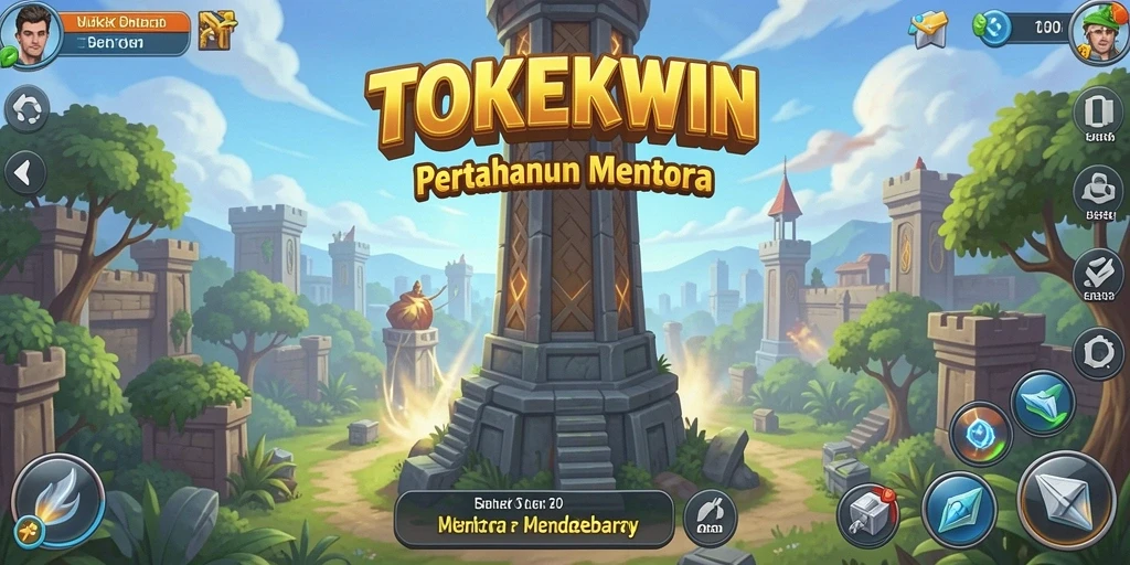 Tampak gameplay seru dalam pertahanan menara TOKEKWIN.